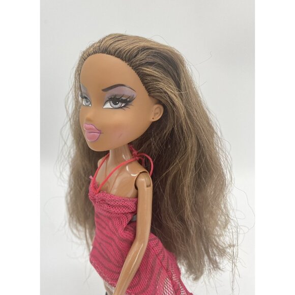 Bratz Girlz Girls Nite Out Sasha Original 2004 Version Pink Burgundy Dress - Picture 3 of 6